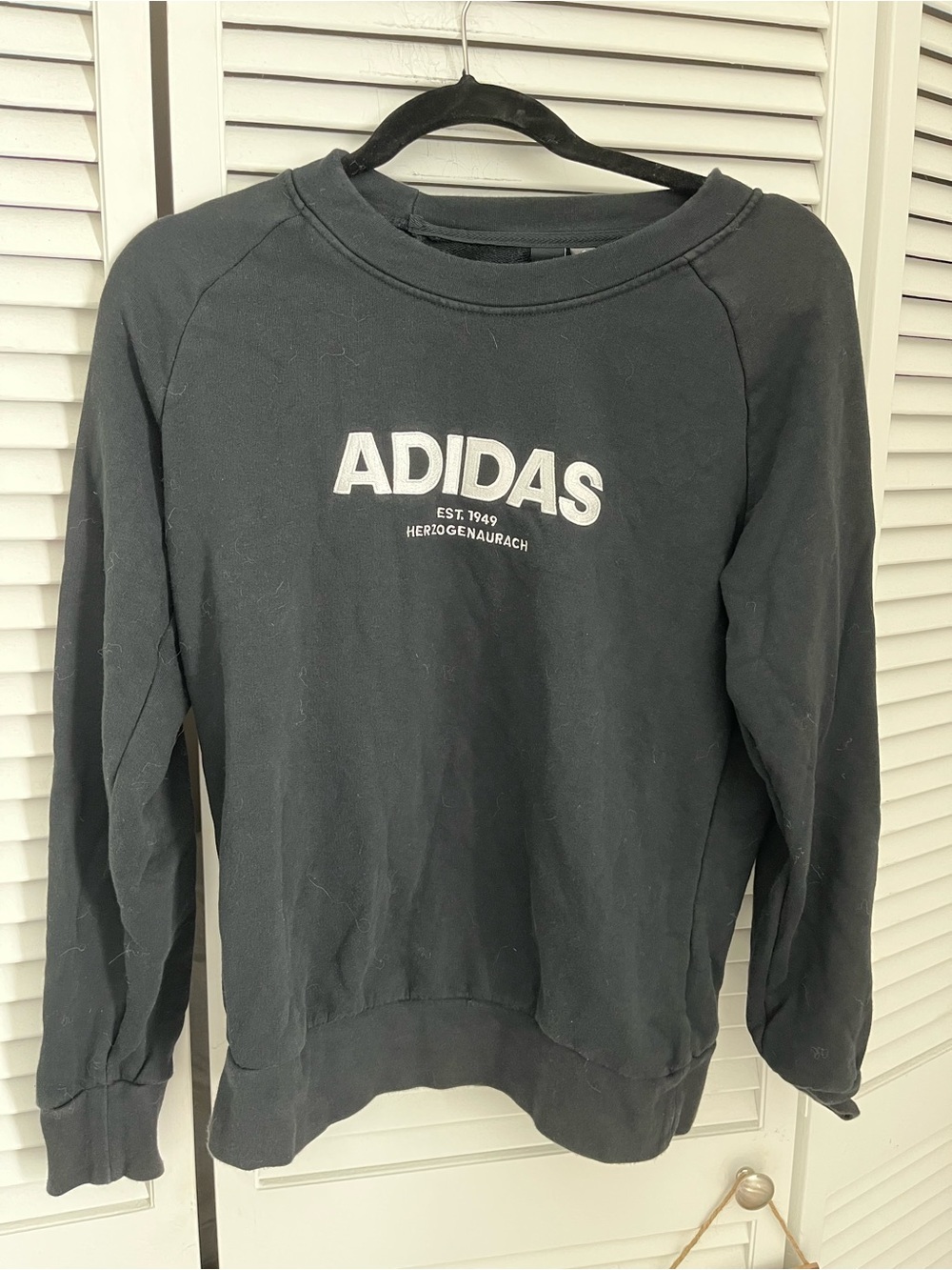 adidas Black Crewneck Sweatshirt with White Logo